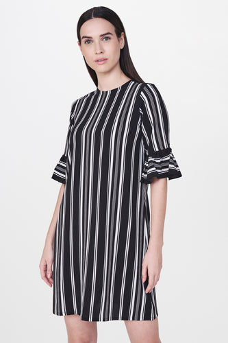 Black Striped Shift Dress