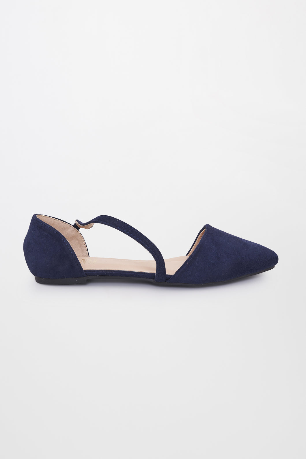 Blue Diagonal Strap Flats