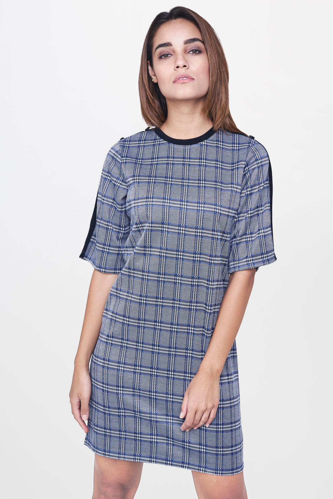 Blue & Grey Checks Dress