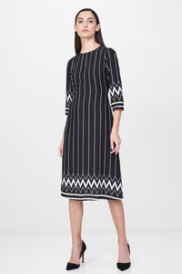 Black and White Relaxed Shift Dress