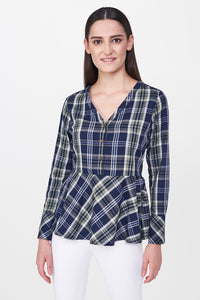 Plaid Peplum Top