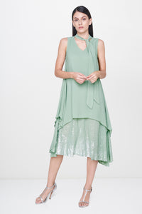 Sage Green Layered Dress