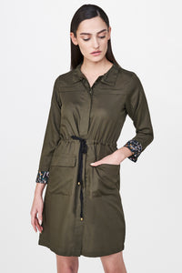 Olive Shirt Dress