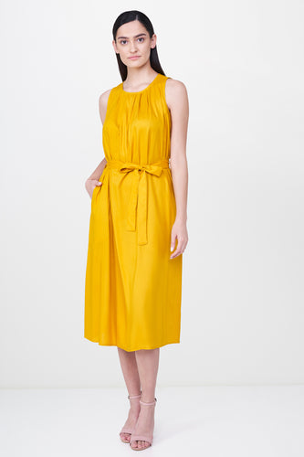 Yellow Belted Dress