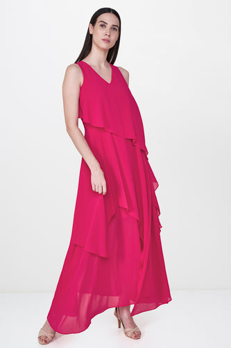 Pink Layered Maxi Dress