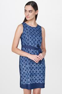 Dark Blue Tie-up Dress