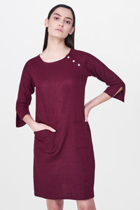 Wine Shift Dress