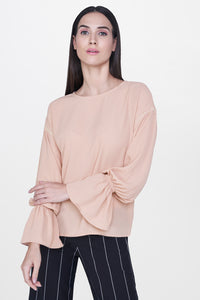 Blush Flounce Sleeves Top