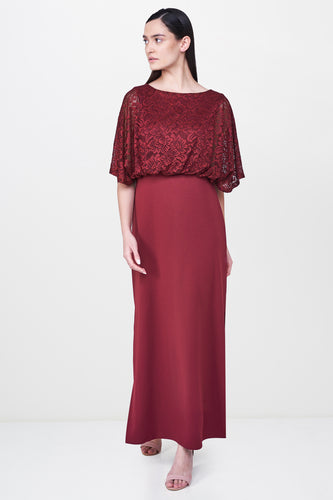 Wine Lace Gown