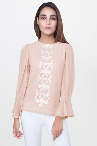 Flesh Ruffle Top