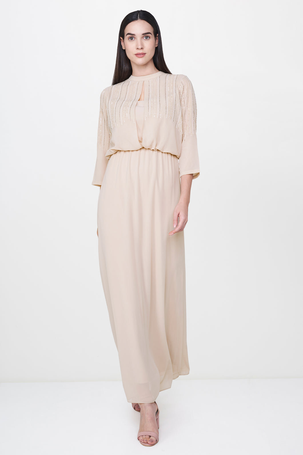 Flesh Sequin Maxi