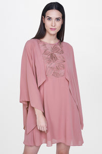 Rose Pink Embroidered Kaftan Dress