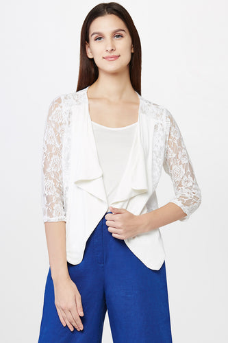 Off-white Lace Waterfall Shrug