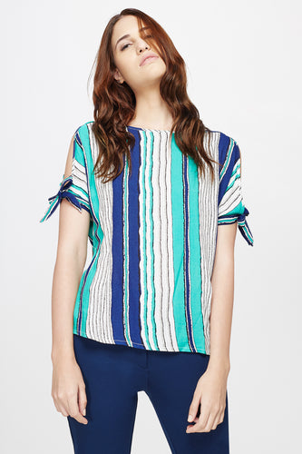 Striped Cold Shoulder Top