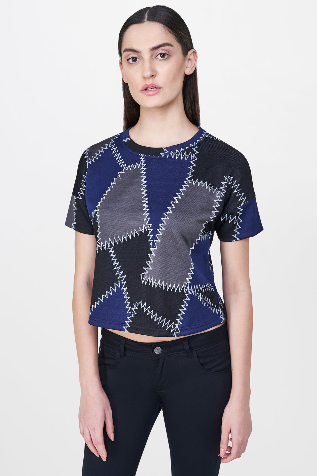 Abstract Print Crop Top