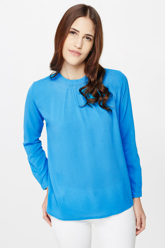 Turquoise High Neck Top
