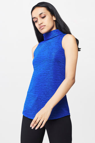 Ink Blue High Neck Top
