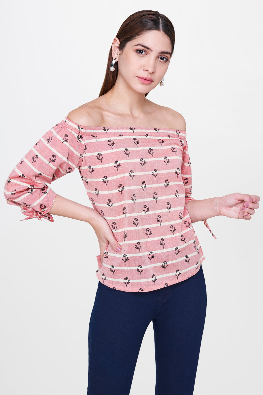 Pink Floral Print Top