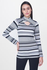 Cream & Black Striped Top