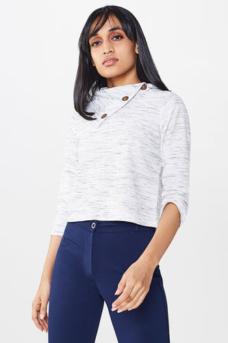 Grey High-Neck Crop Top