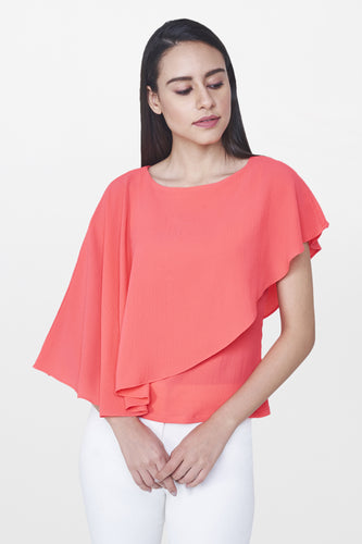 Coral Layered Top