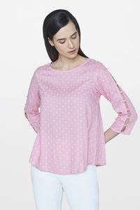 Blush Ladder Sleeve Top