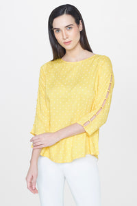 Yellow Ladder Sleeve Top