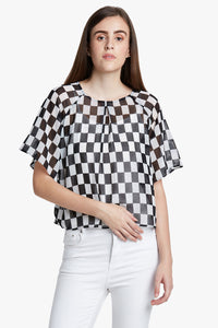 Black Checked Top