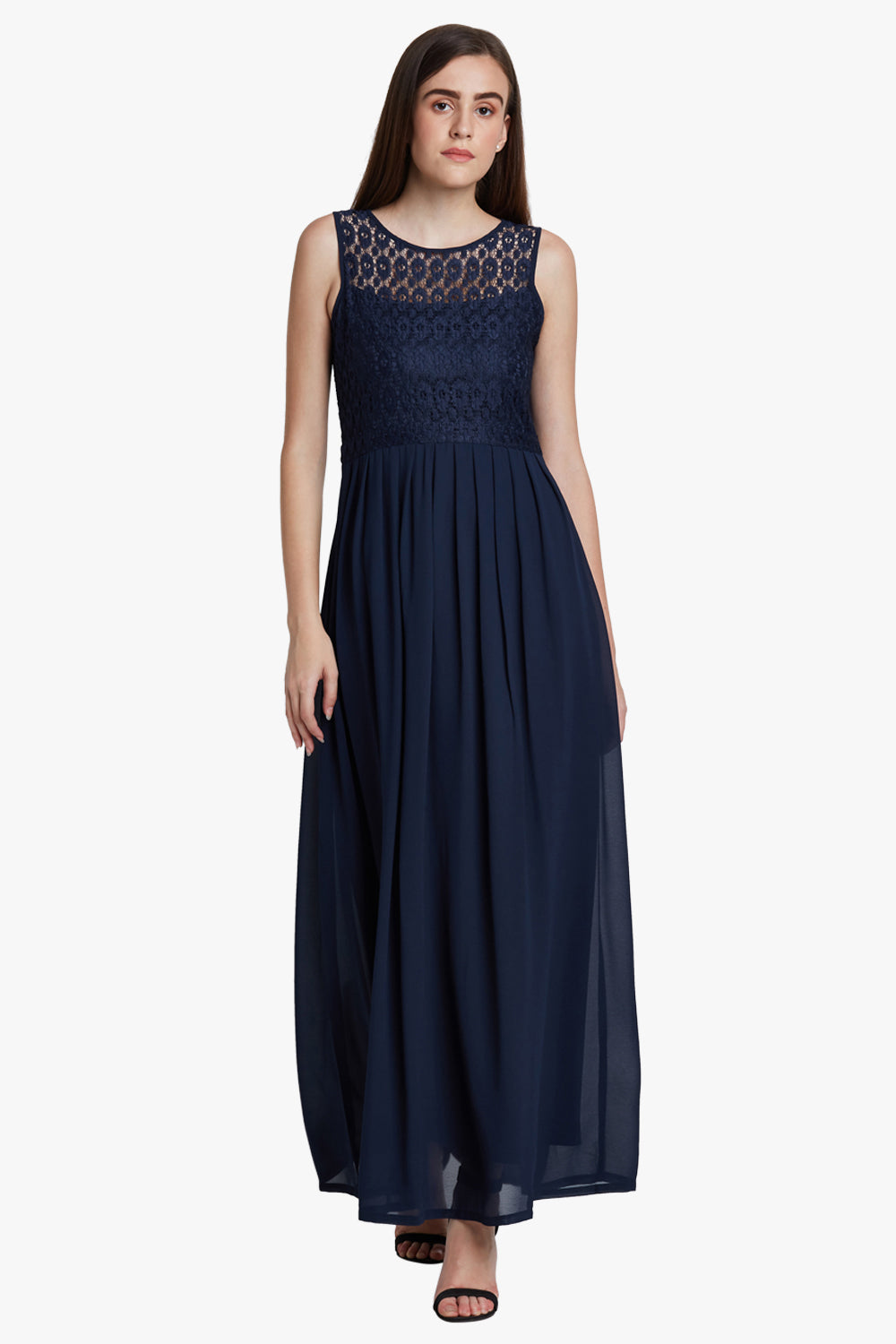 Navy Lace Maxi Dress