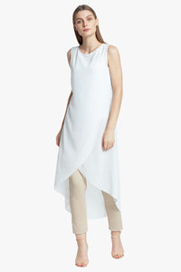 White Solid Layered Tunic