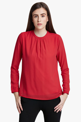 Red Blouson Top