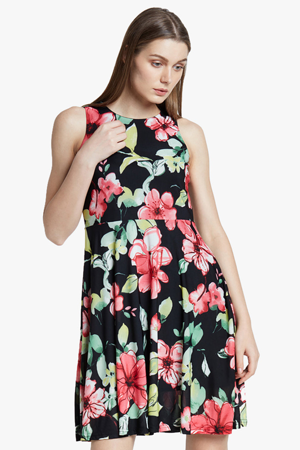 Black Floral Printed Dress