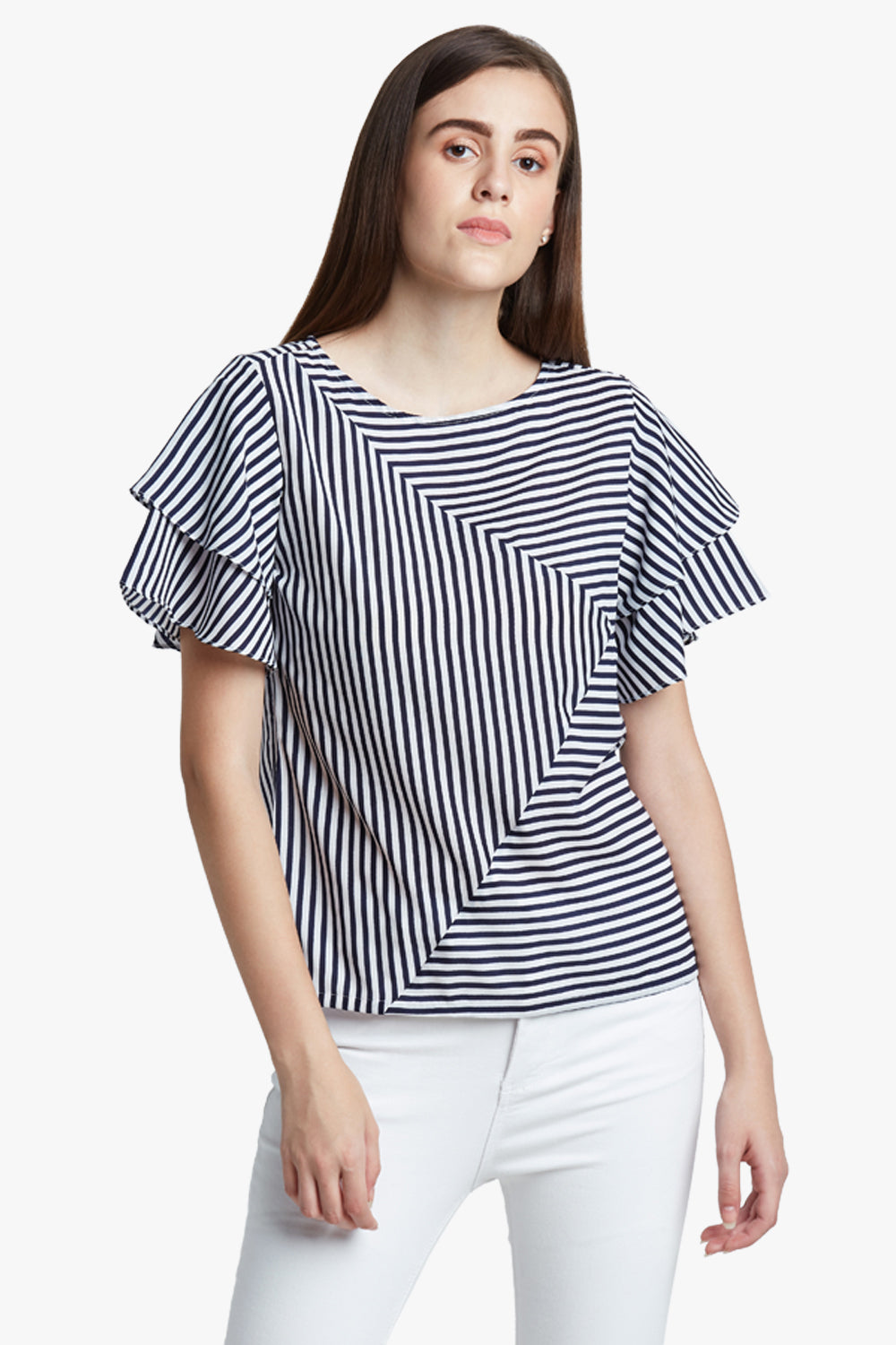 Blue &White Striped Top