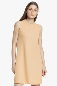 Beige Solid Shift Dress