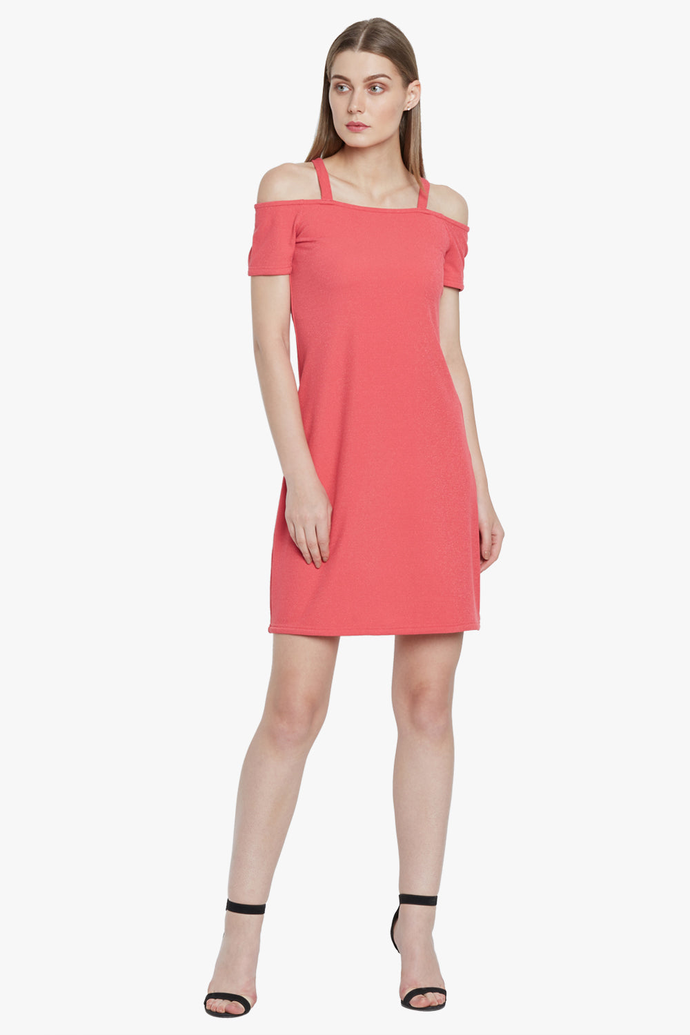 Coral Off-Shoulder Dress