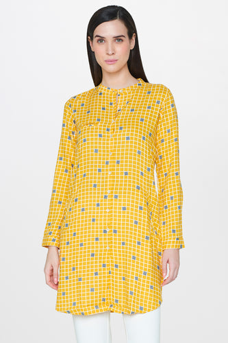 Yellow Front Button Tunic