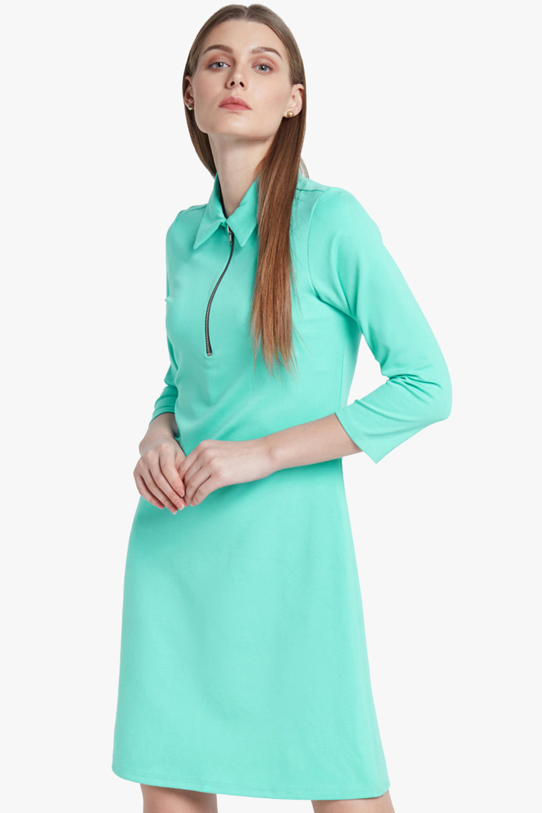 Aqua Collar Neck Dress