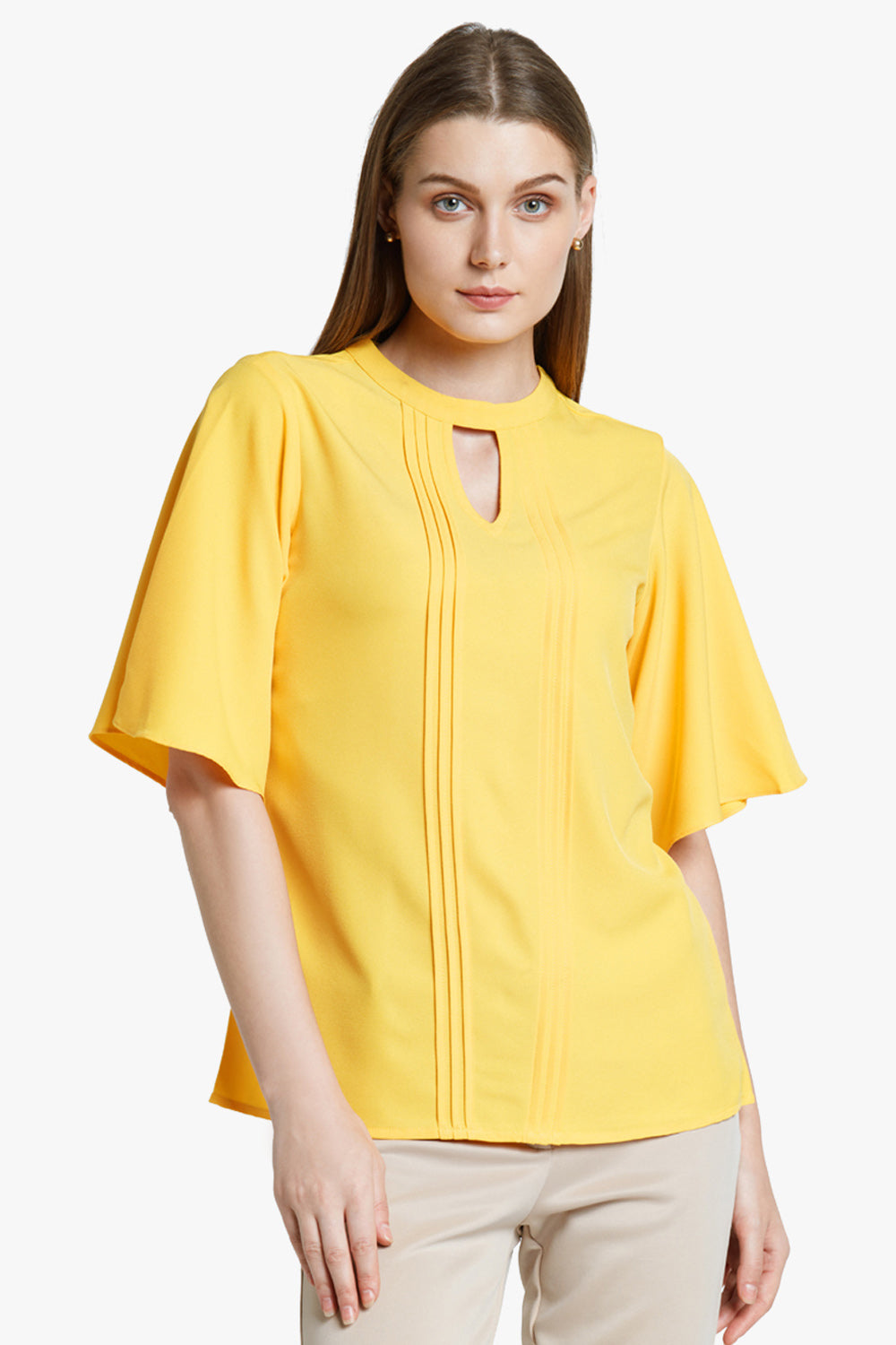 Yellow Casual Boxy Top