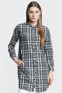 Black & Grey Checked Tunic