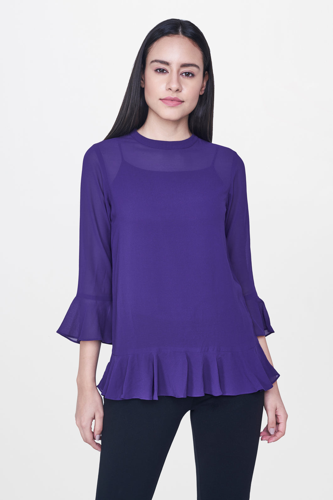 Purple Frill Top