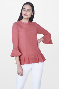 Pink Frill Top