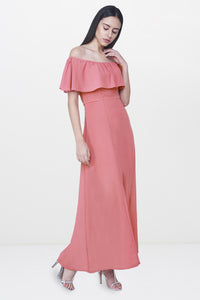 Pink Off Shoulder Maxi