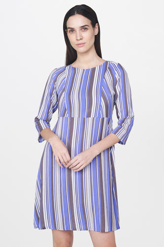 Blue Strip Print Dress