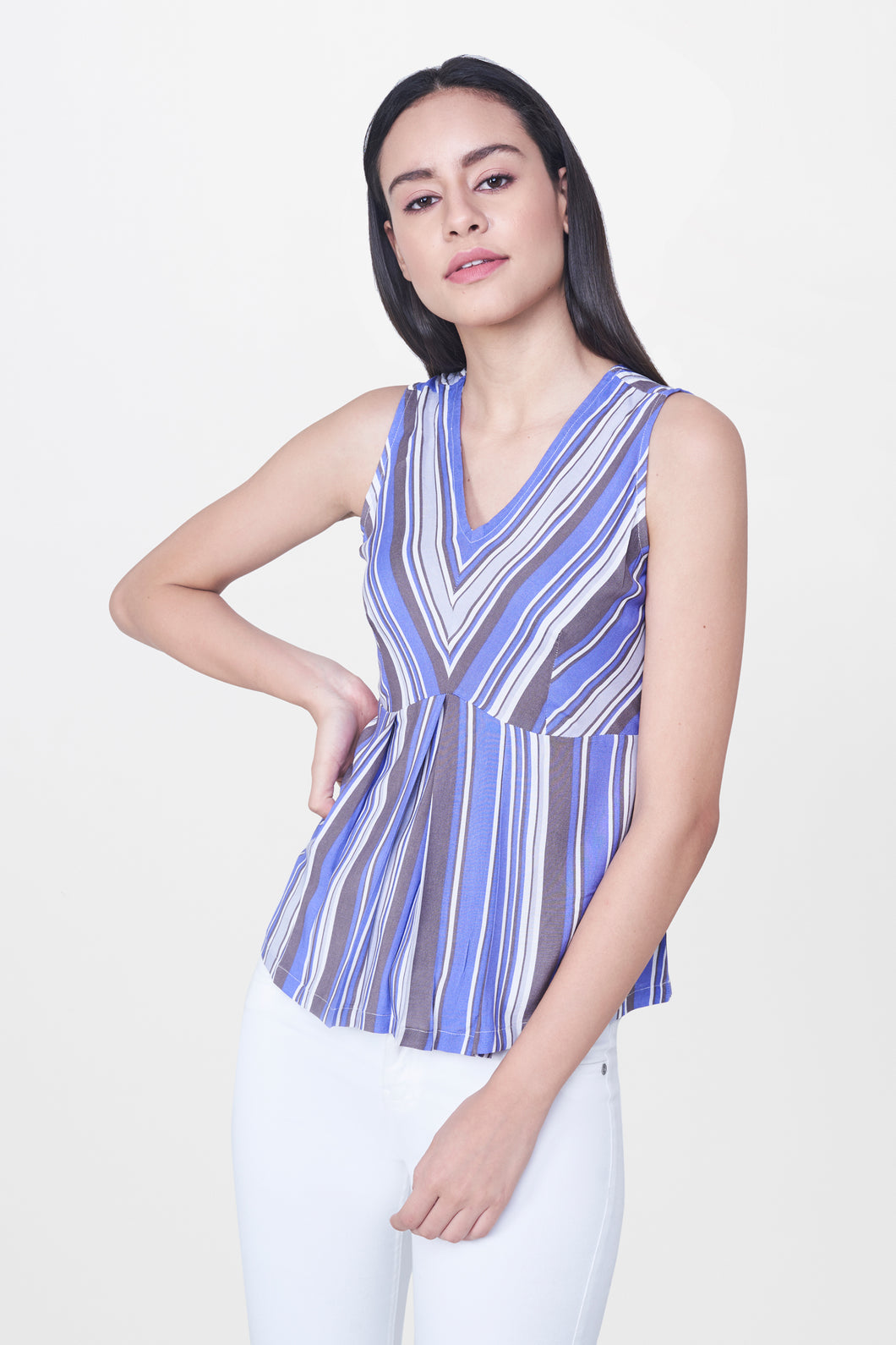 Blue Striped Top