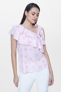 Lilac Tie-Up Shoulder Top