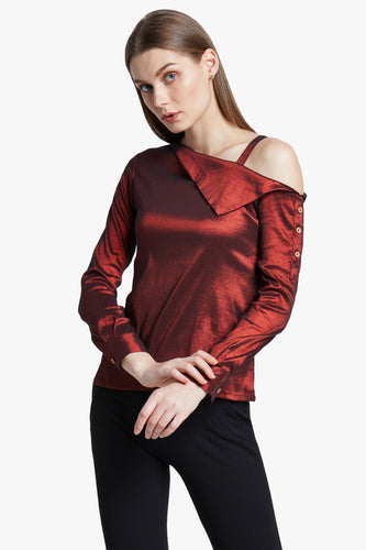 Red Velvet one shoulder top