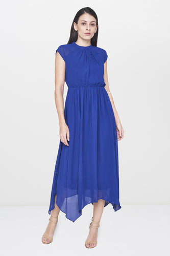 Ink Blue Asymmetric Maxi