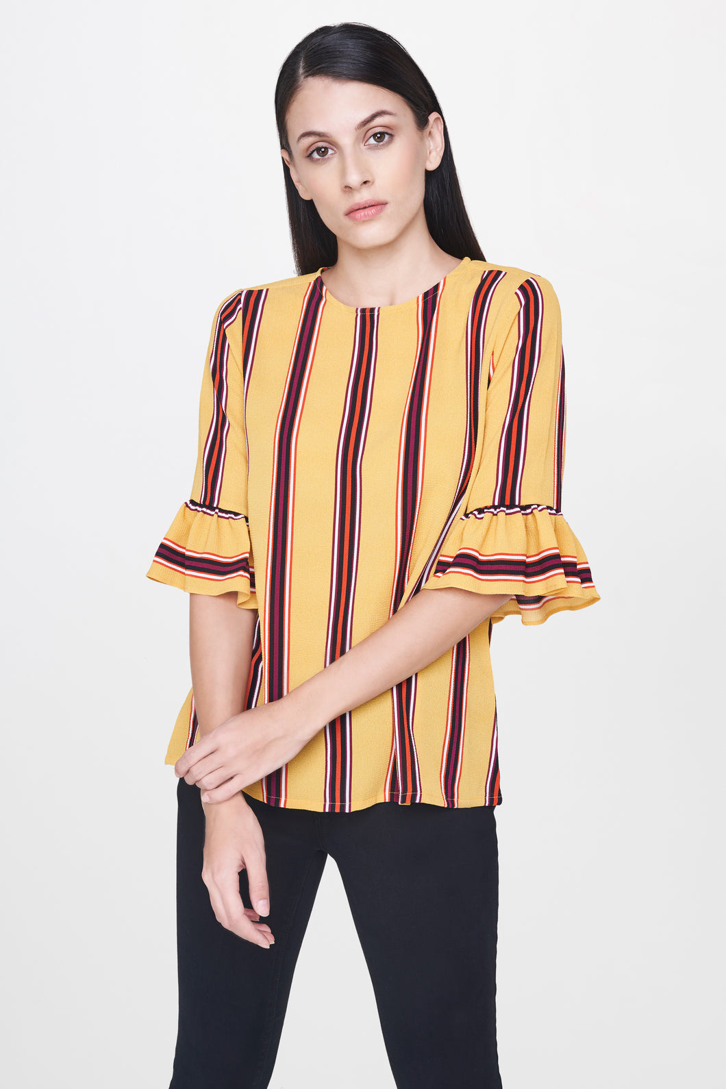 Mustard Stripes Top