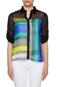 Graphic Linear Print Top