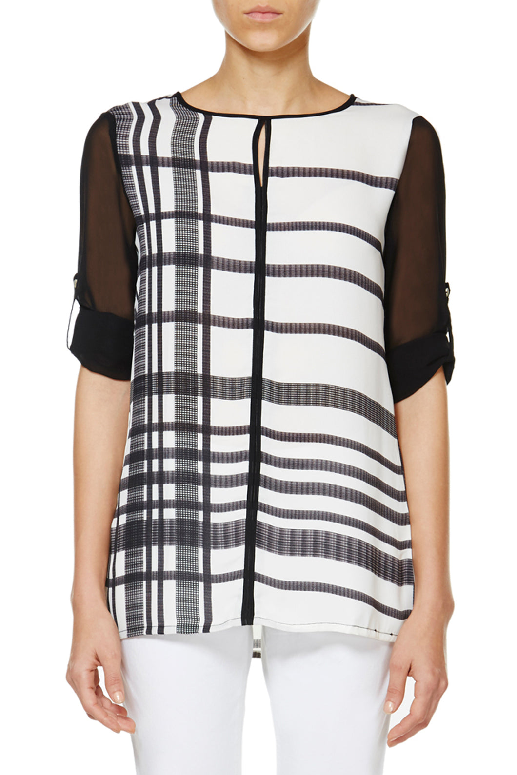 Linear monochrome Top